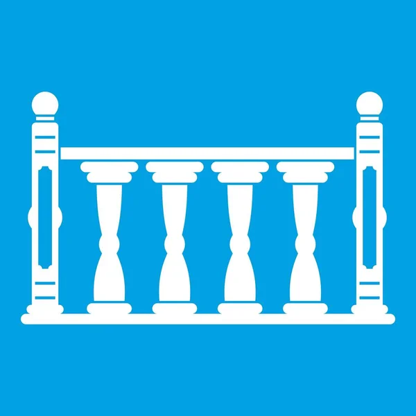 Icono de balaustrada blanco — Vector de stock