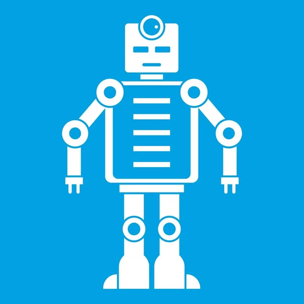 Ícone de robô de inteligência artificial branco —  Vetores de Stock