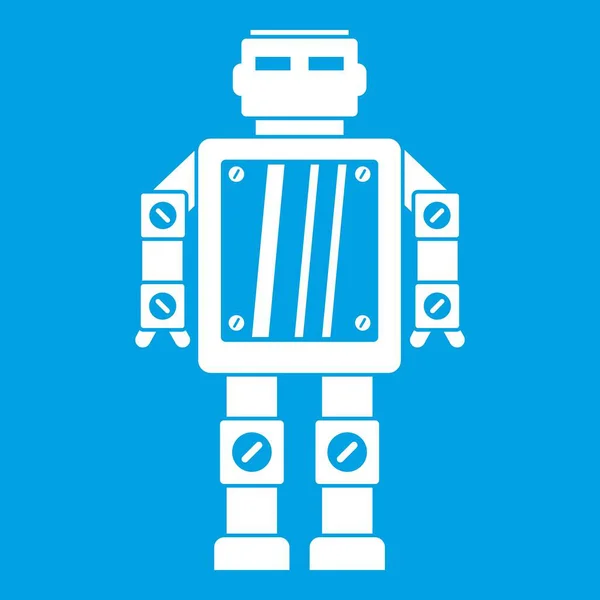 Robot abstracto icono blanco — Vector de stock