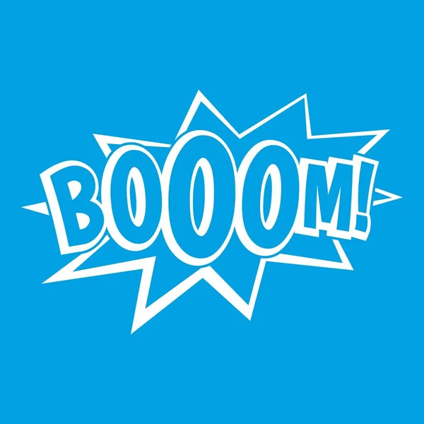 Boom, explosion bubbla ikonen vit — Stock vektor