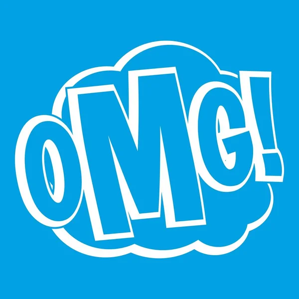 OMG, komische tekst toespraak bubble pictogram wit — Stockvector