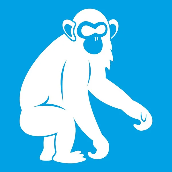Macaco icono blanco — Archivo Imágenes Vectoriales