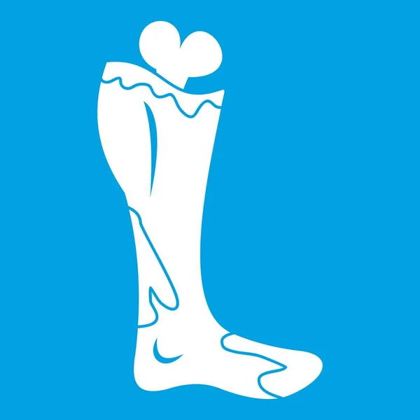 Zombie leg icon white — Stock Vector