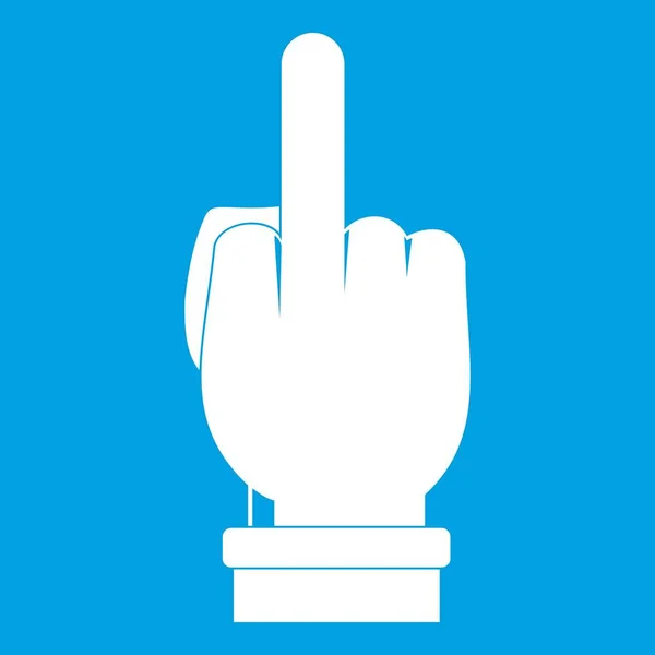 Middle finger hand sign icon white