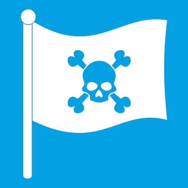 Icona bandiera pirata bianca — Vettoriale Stock