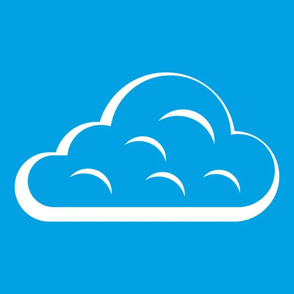 Regenachtige wolk pictogram wit — Stockvector