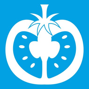 Domates simgesi beyaz yarısı