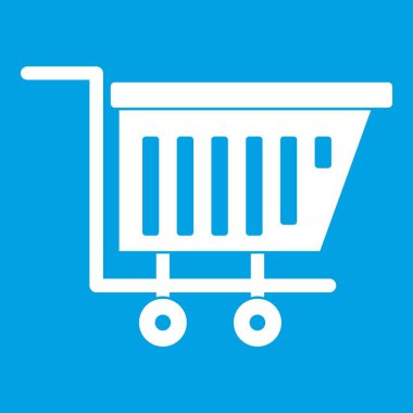 Boş plastik pazar arabası simgesi beyaz