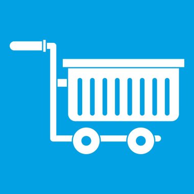 Büyük plastik süpermarket arabası simgesi beyaz