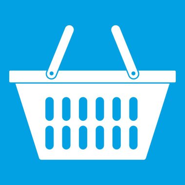 Plastik alışveriş sepeti simgesi beyaz
