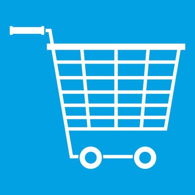 Plastik kulplar simgesi boş süpermarket arabası