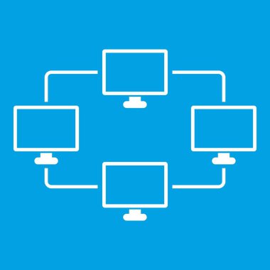 Bilgisayar iletim bilgi simgesi beyaz