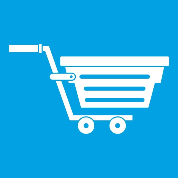 Shopping korg på hjul ikon vit — Stock vektor