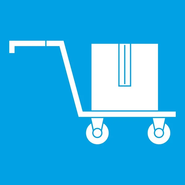 Panier de livraison avec icône boîte blanche — Image vectorielle