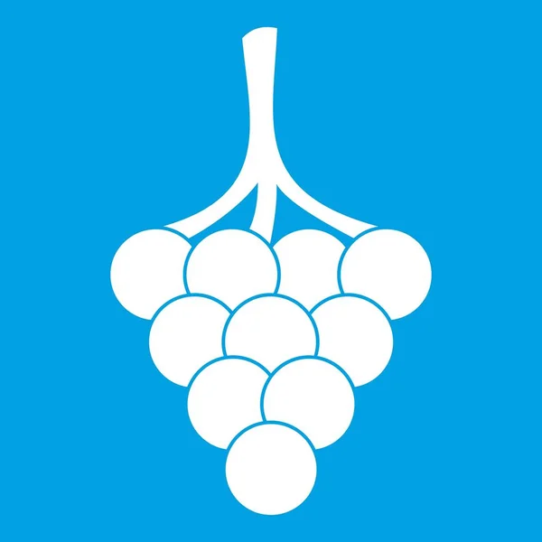 Uvas en el icono de la rama blanco — Vector de stock