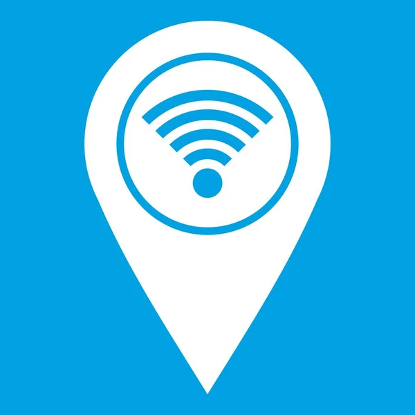 Mapa pin puntero con icono de símbolo wi fi blanco — Vector de stock