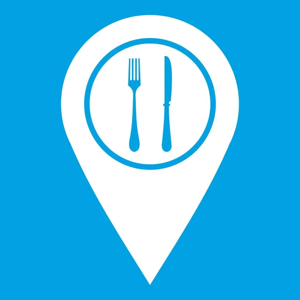 Mapy wskaźnik pin z kawiarni lub restauracji ikonę Podpisz — Wektor stockowy