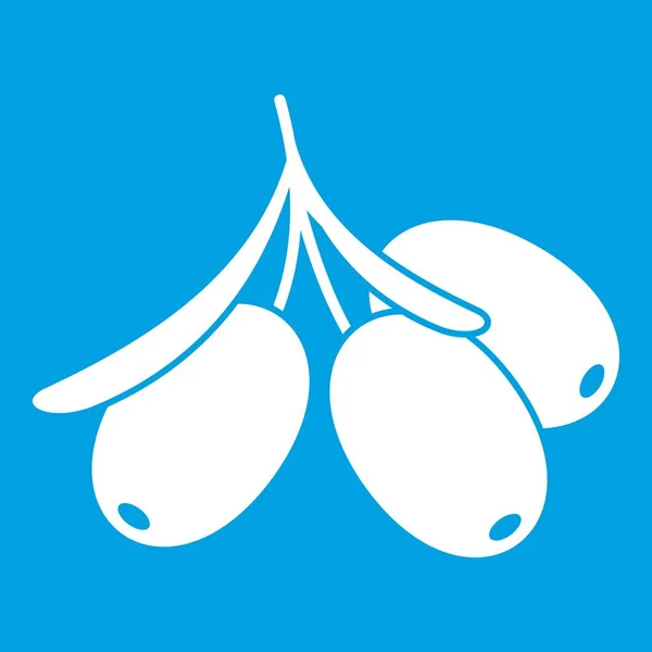 Icône branche d'argousier blanc — Image vectorielle