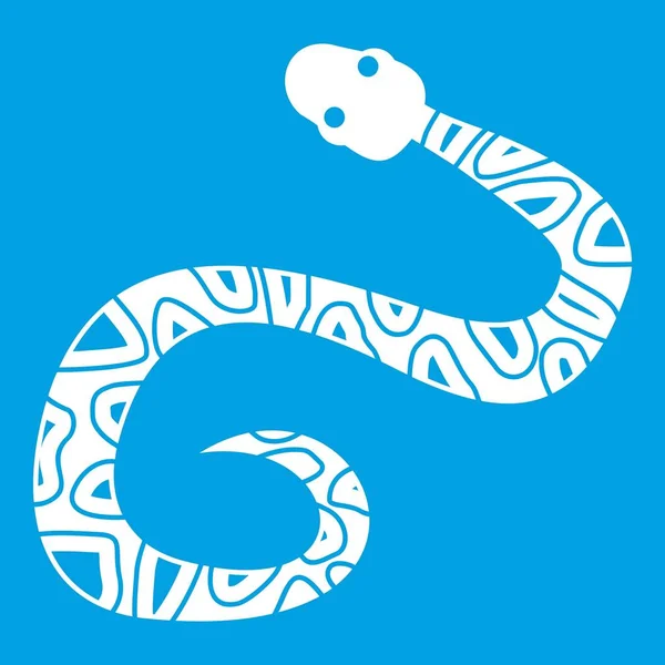 Icono de serpiente blanco — Vector de stock