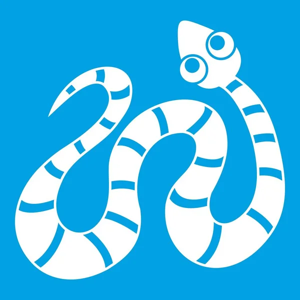 Icône serpent rayé blanc — Image vectorielle