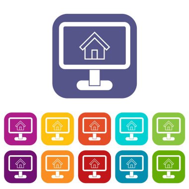 Ev Icons set yerleşimini