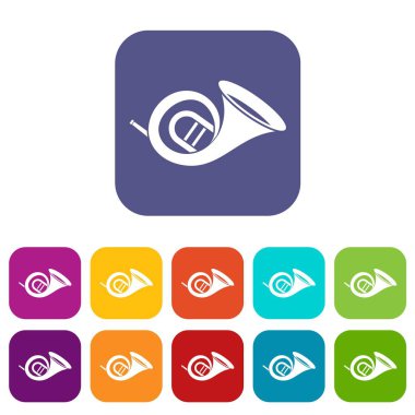 Fransız kornosu Icons set