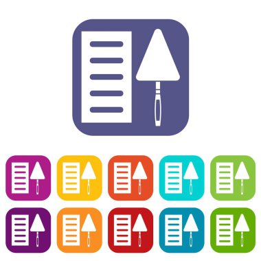 Tuğla ve mala Icons set