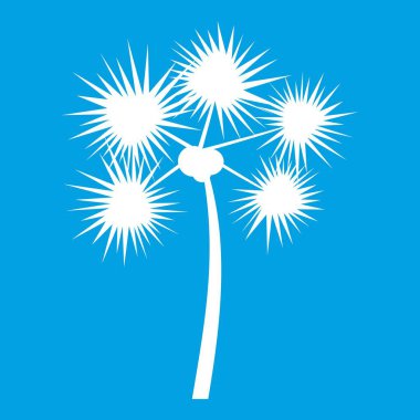 Dikenli tropikal palmiye ağacı simgesi beyaz