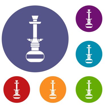 Arap nargile Icons set