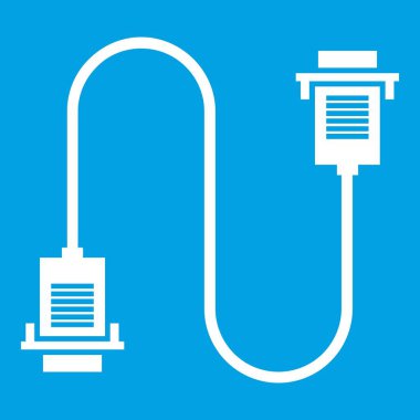 Kablo tel bilgisayar simgesi beyaz