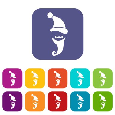 Noel Baba şapkası, bıyık ve sakal, basit tarzı