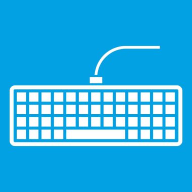 Siyah bilgisayar klavye simgesini beyaz