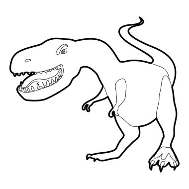 Dinozor Tyrannosaur'u simgesi anahat