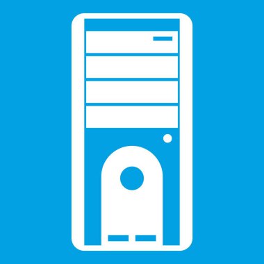 Bilgisayar sistem birimi simgesi beyaz