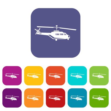 Askeri helikopter Icons set
