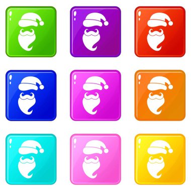 Noel Baba şapkası, bıyık ve sakal, basit tarzı