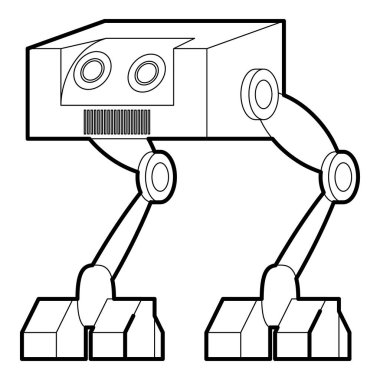 Robot devekuşu simgesi anahat