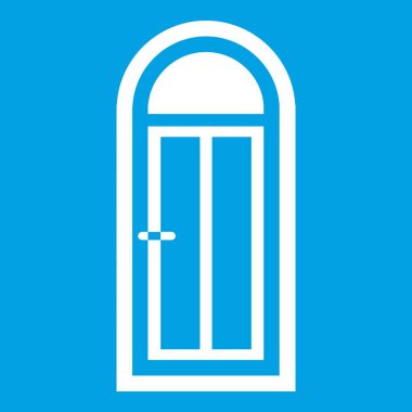 Ahşap kapı cam simgesi beyaz kemerli