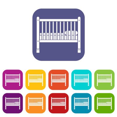 Bebek yatak Icons set