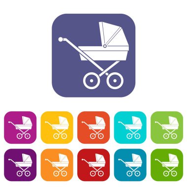 Bebek arabası Icons set
