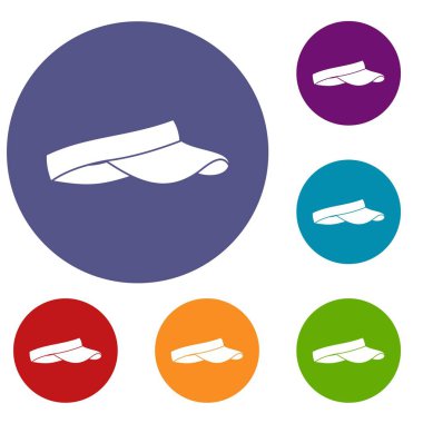 Golf güneşlik Icons set