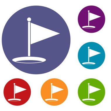 Golf bayrak Icons set