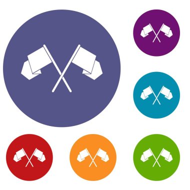 Çapraz bayrakları Icons set