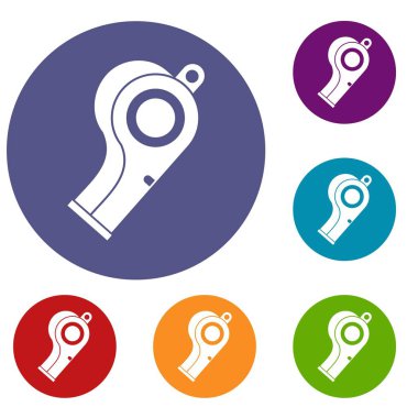 Spor düdük Icons set