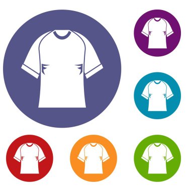 Raglan tshirt Icons set