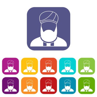 Müslüman vaiz Icons set