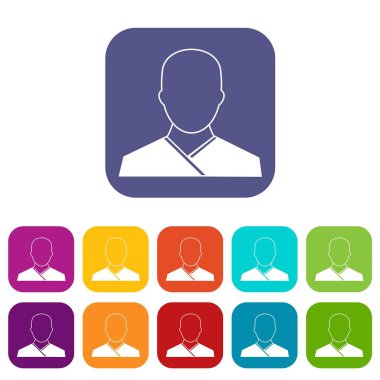 Budist keşiş Icons set