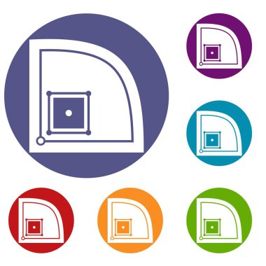 Beyzbol alan Icons set