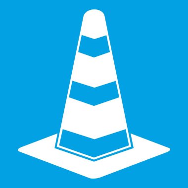 Trafik koni simgesi Beyaz