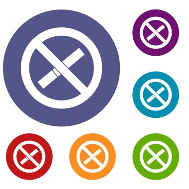 Sigara Icons set yasaklayan işareti